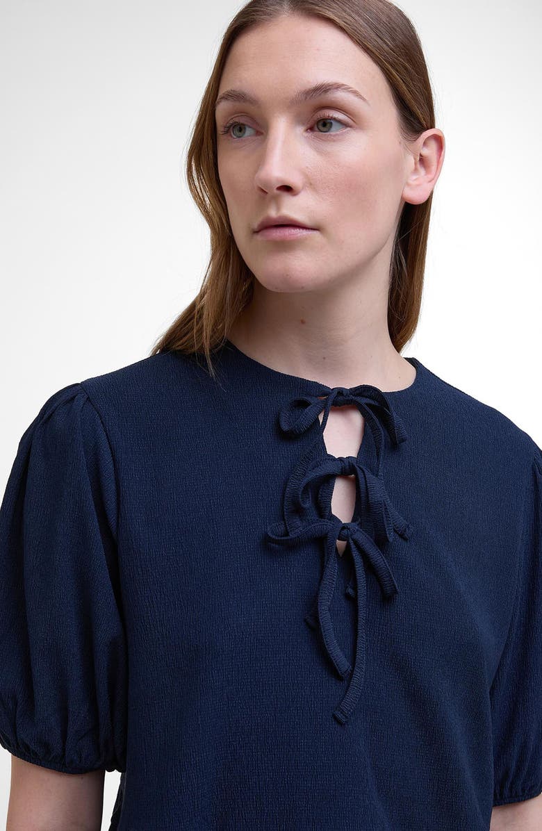 Barbour Louise Peplum Shirt, Alternate, color, Navy
