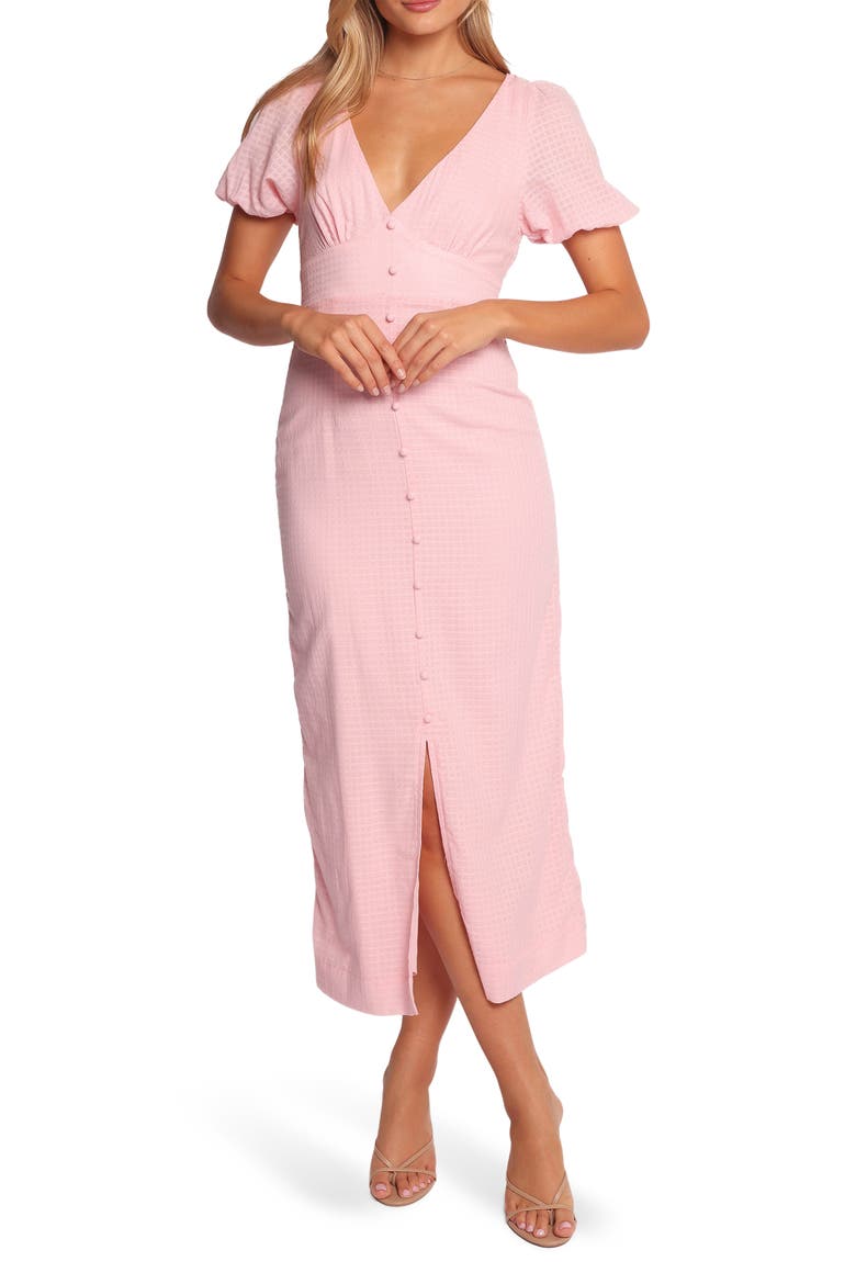 Seraphina Puff Sleeve Midi Dress, Main, color, PINK