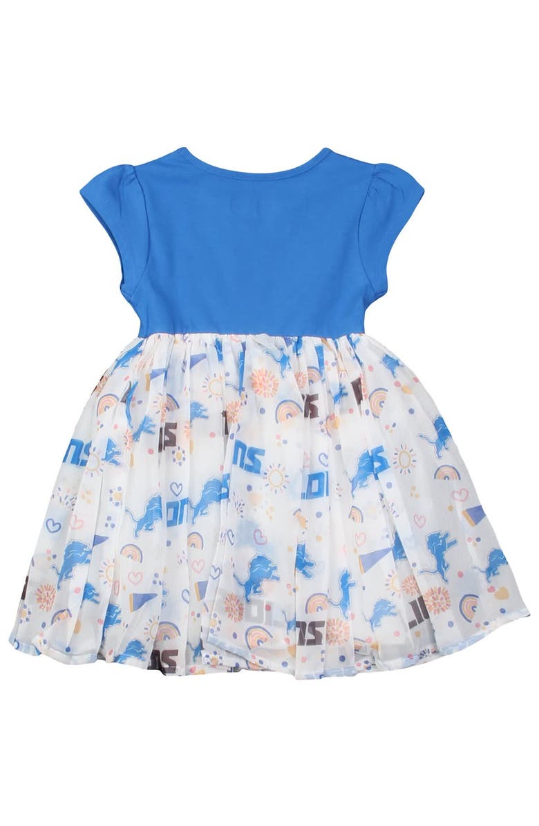 Wes & Willy Girls Toddler Wes & Willy Blue Detroit Lions Princess Dress, Alternate, color, 