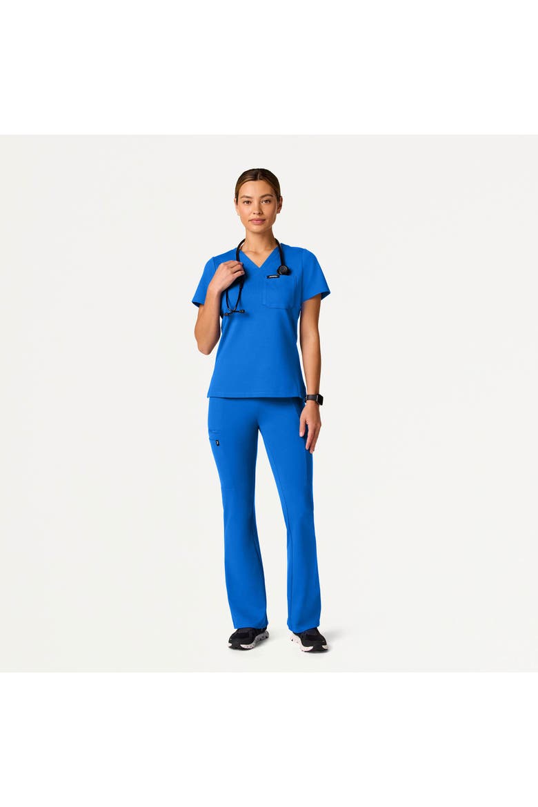 Perri UltraSOFT Women's Yoga Scrub Pant - 5 Pockets Skinny Fit, Alternate, color, Royal Blue