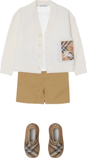 Check Label Wool Cardigan