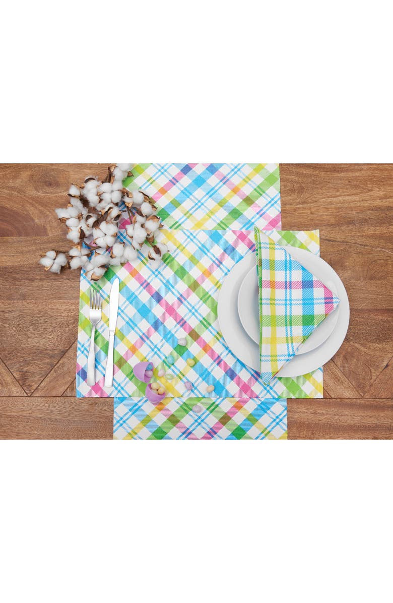 C&F Home Spring Easter Blossom Plaid Printed Table Runner 13" x 72", Alternate, color, Yellow