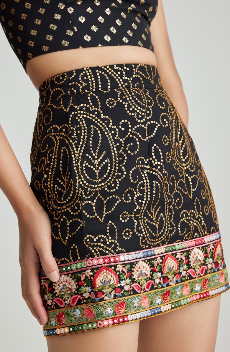 holiCHIC Embroidered Miniskirt, Alternate, color,