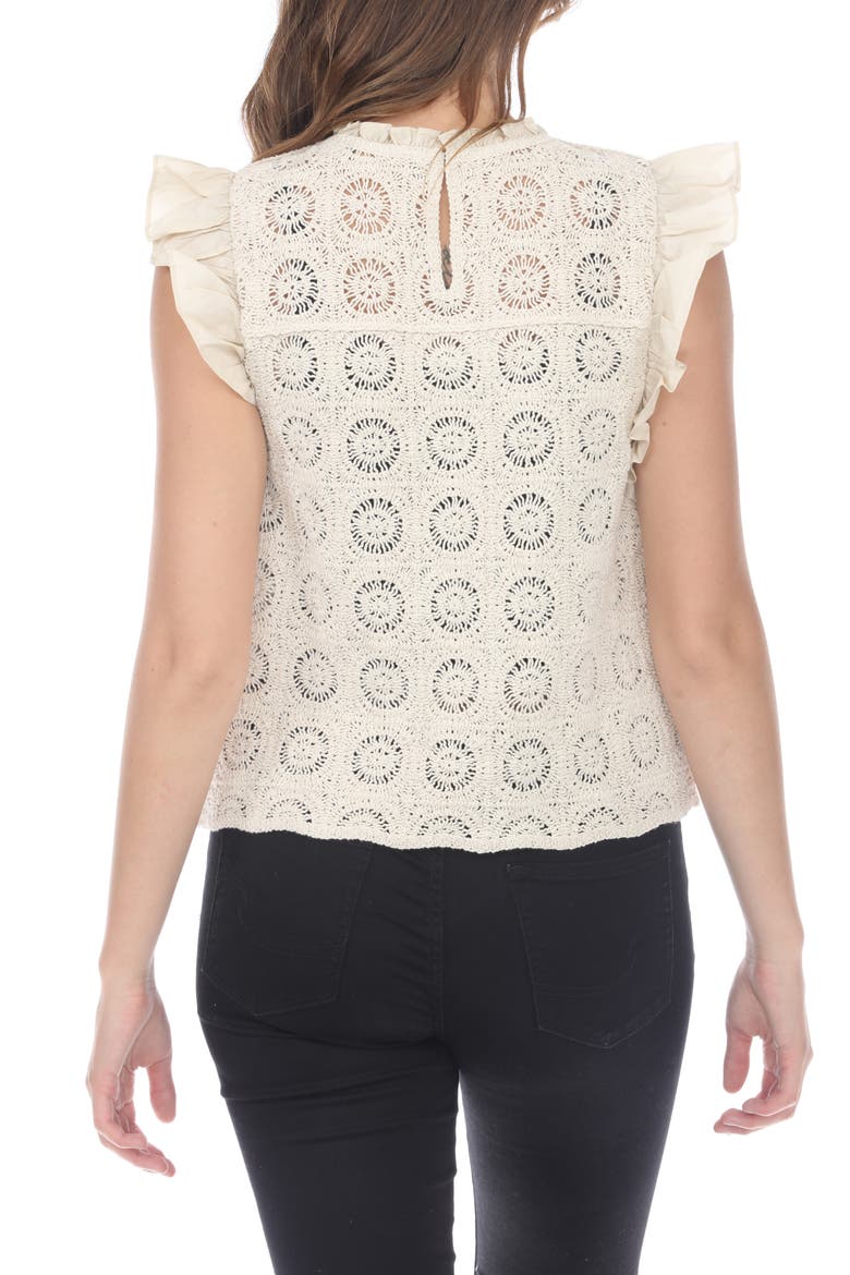 Openwork Cotton Top, Alternate, color, BEIGE
