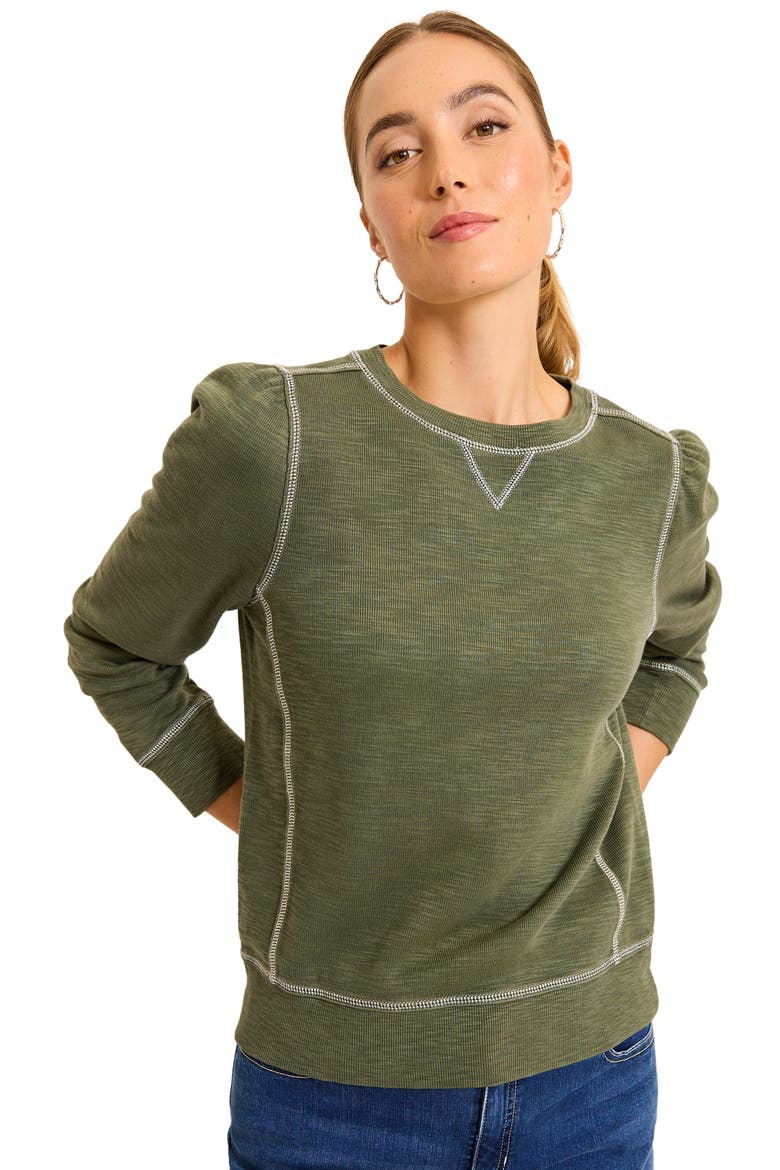 Tobago Bay Crewneck Sweatshirt, Alternate, color, BANANA LEAVES