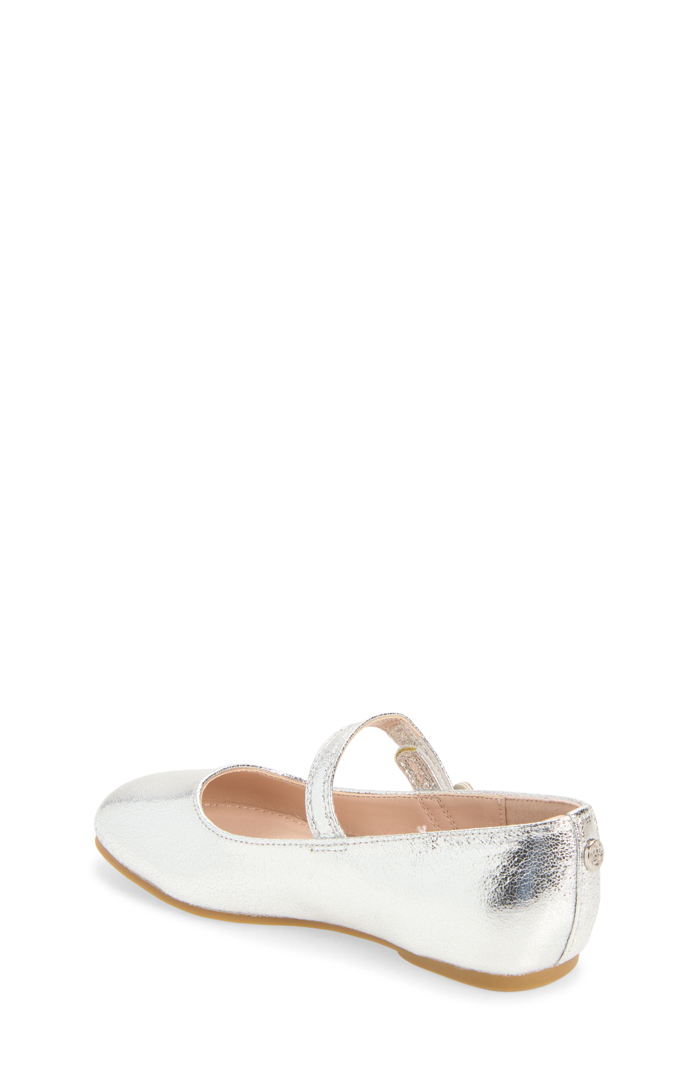 Kids' Amaya Mary Jane Flat, Alternate, color, SILVER CRACKLED METALLIC