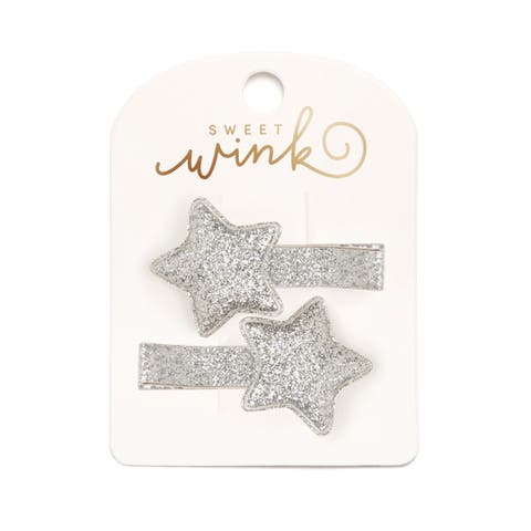 Silver Glitter Star Clip Set (Toddler & Little Kid)