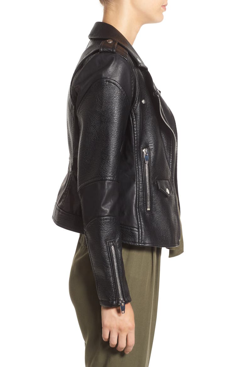 'Easy Rider' Faux Leather Moto Jacket, Alternate, color, BLACK