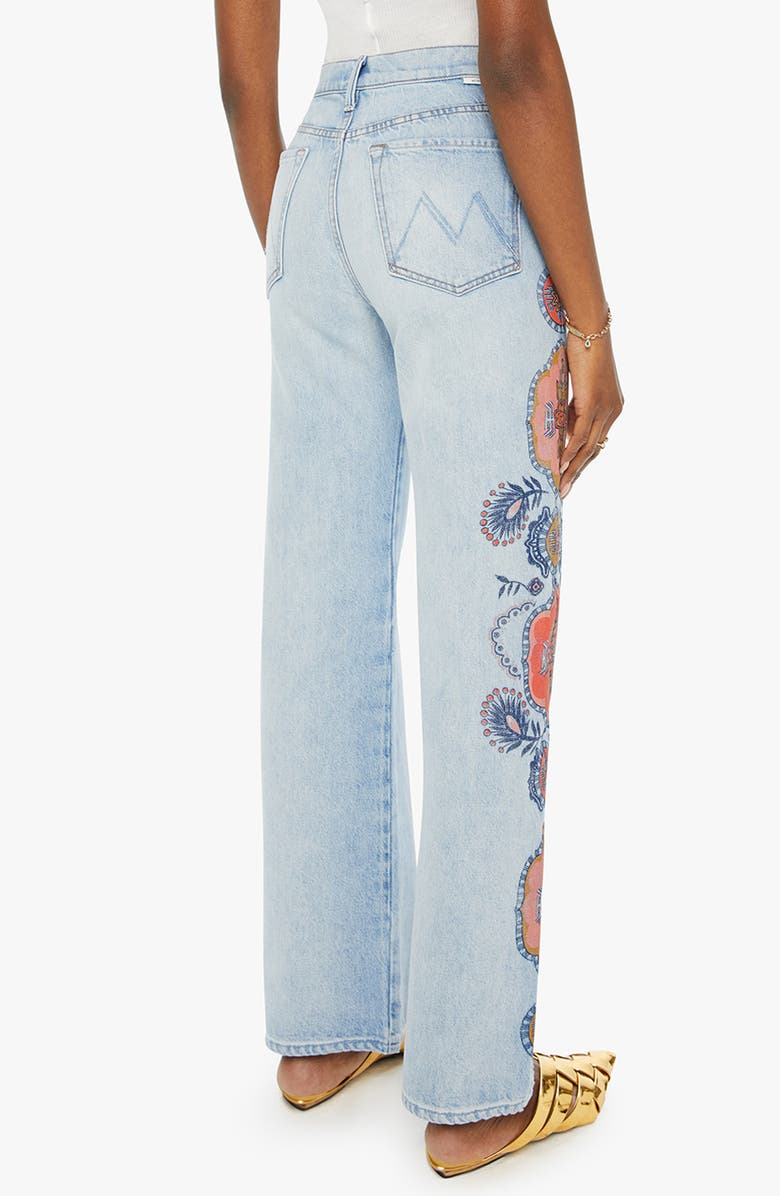 MOTHER The Maven Sneak High Waist Wide Leg Jeans, Alternate, color, 