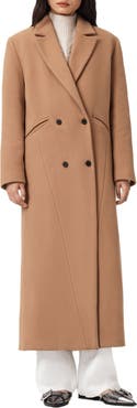 AllSaints Nellie Double Breasted Wool Blend Coat
