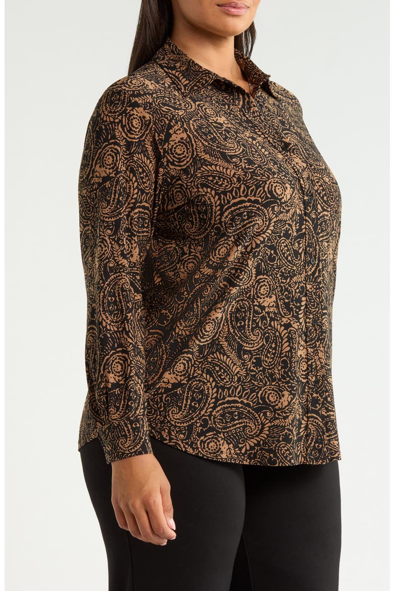 Paisley Long Sleeve Slim Fit Knit Shirt, Alternate, color, ANNE BLACK / VICUNA