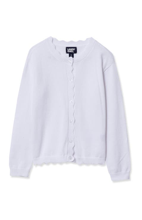 Girls Scalloped Hem Cardigan