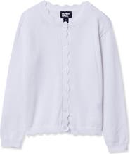 Lands' End Girls Scalloped Hem Cardigan