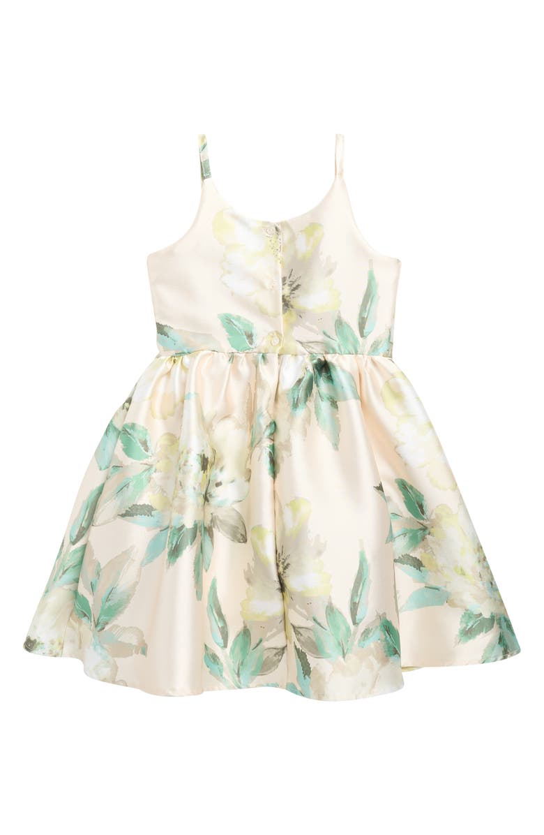 Zunie Kids' Floral Mikado Party Dress, Alternate, color, Ivory/Multi