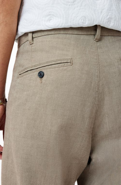 John Varvatos Kian Pleated Carrot Fit Pants In Smoked Pearl Grey