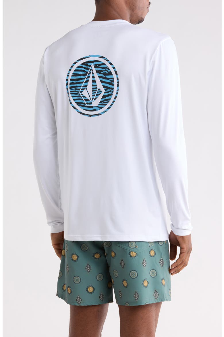 Crawdad Warp Stripe Long Sleeve Graphic T-Shirt, Alternate, color, WHITE