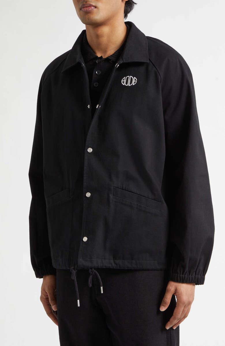 Bode Twill Track Jacket, Alternate, color, Black