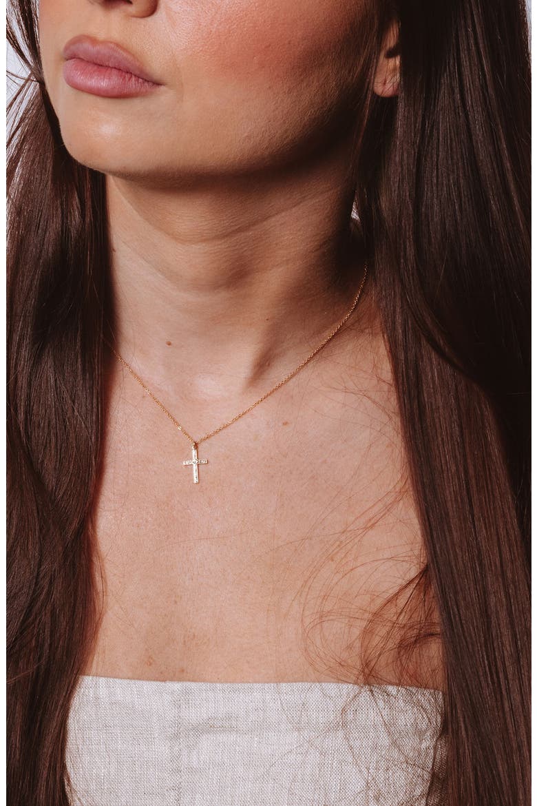 Levi Cross Pendant Necklace, Alternate, color, GOLD