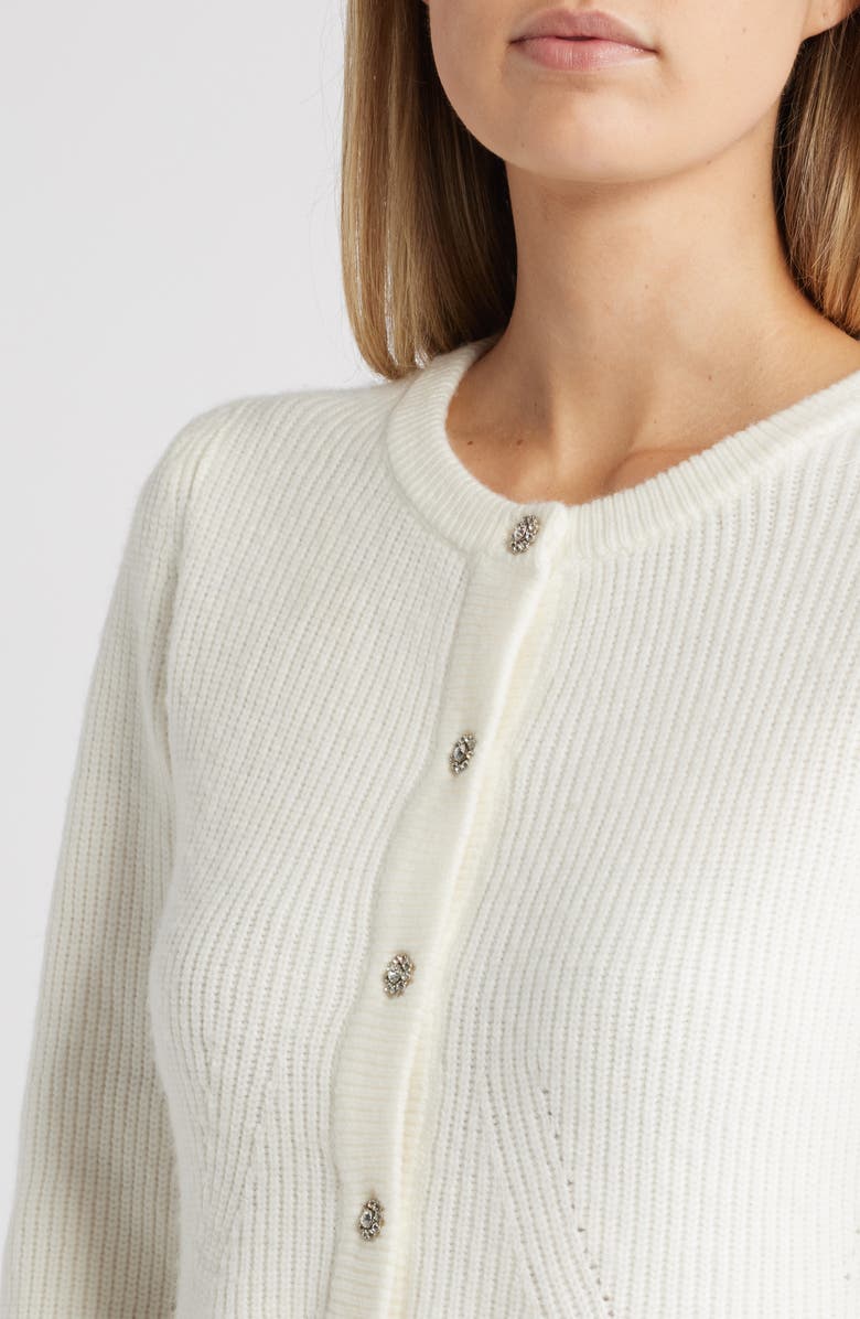 Sam Edelman Keegan Peplum Cardigan, Alternate, color, Gardenia