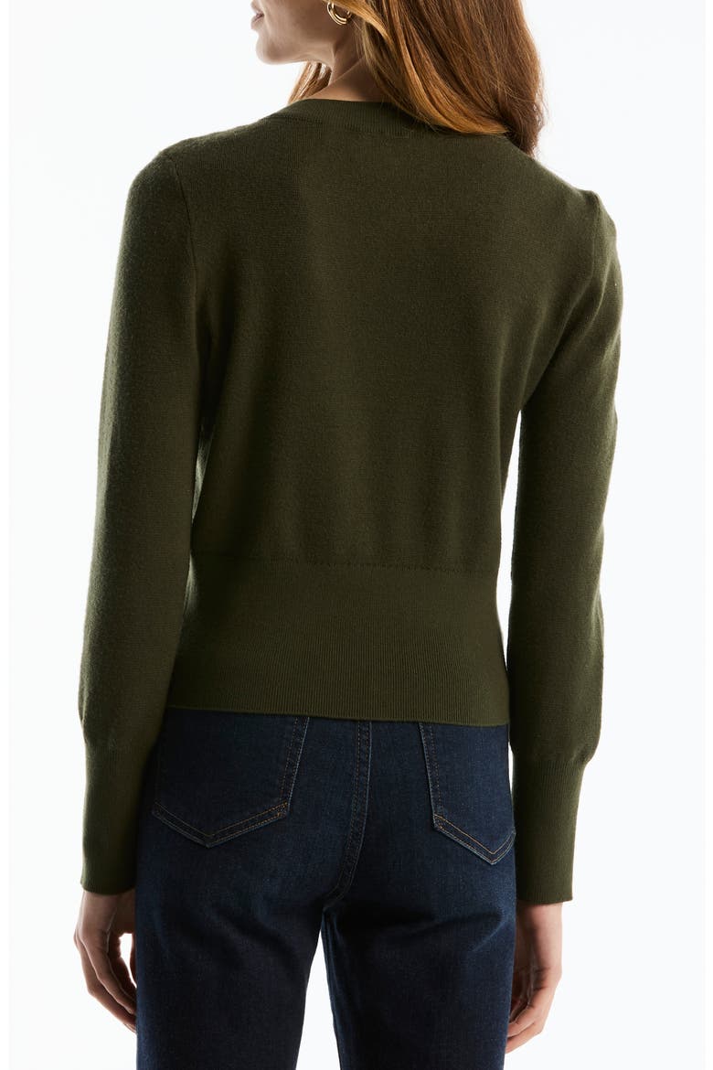 Floral Crewneck Cardigan, Alternate, color, OLIVE NIGHT