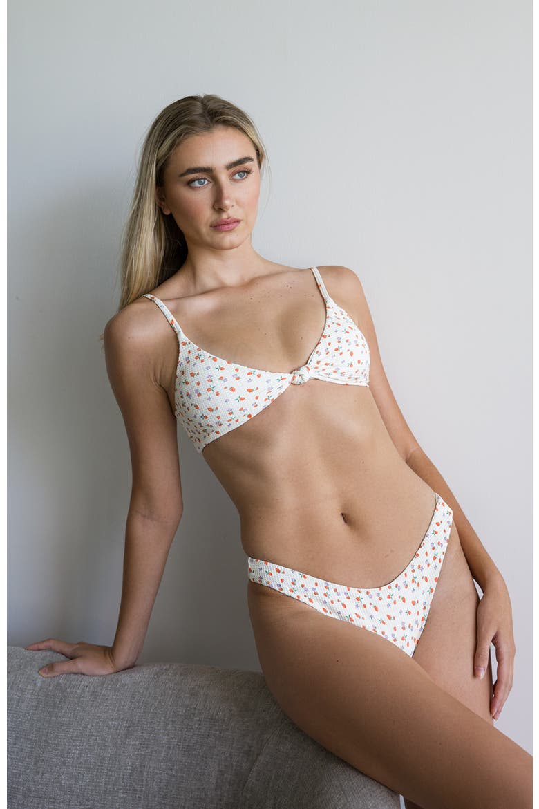 Zen Knotted Triangle Bikini Top, Alternate, color, Shortcake