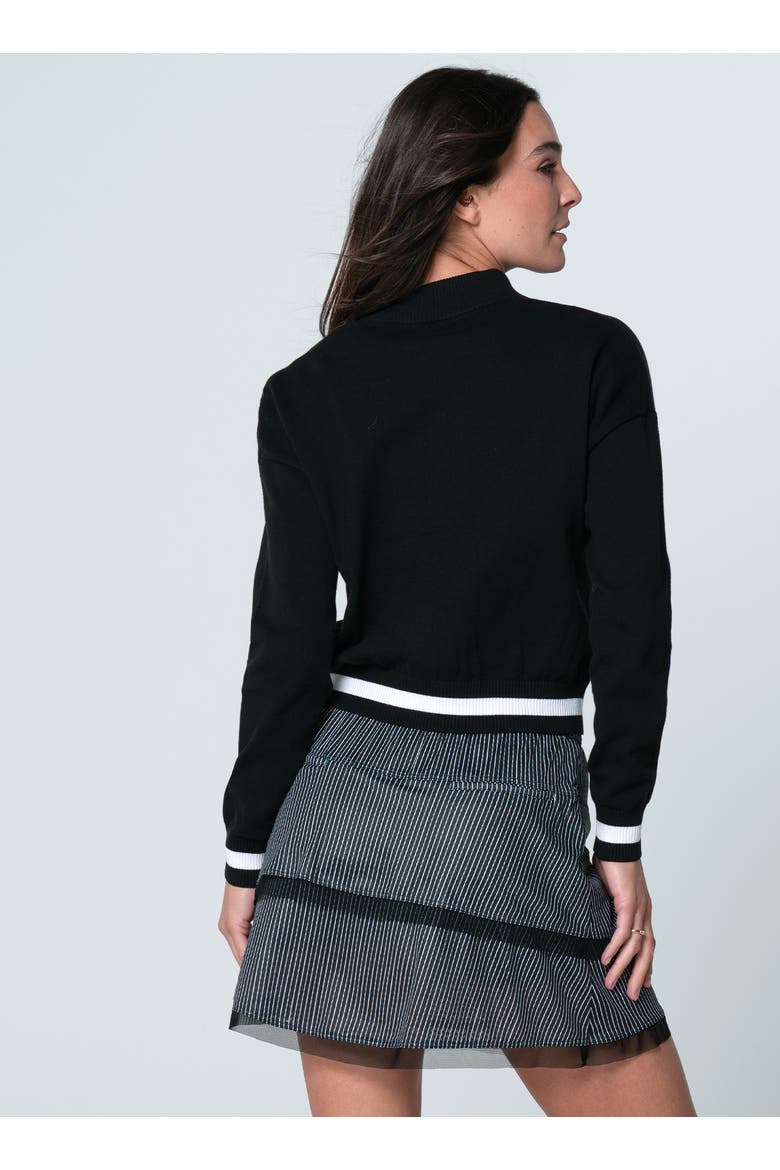 Rally Mock Neck Cardigan, Alternate, color, Black