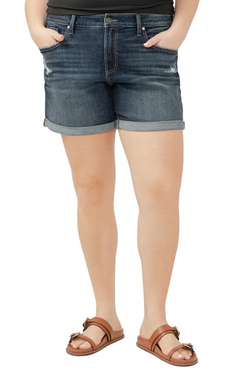 Denim Boyfriend Shorts (Plus)