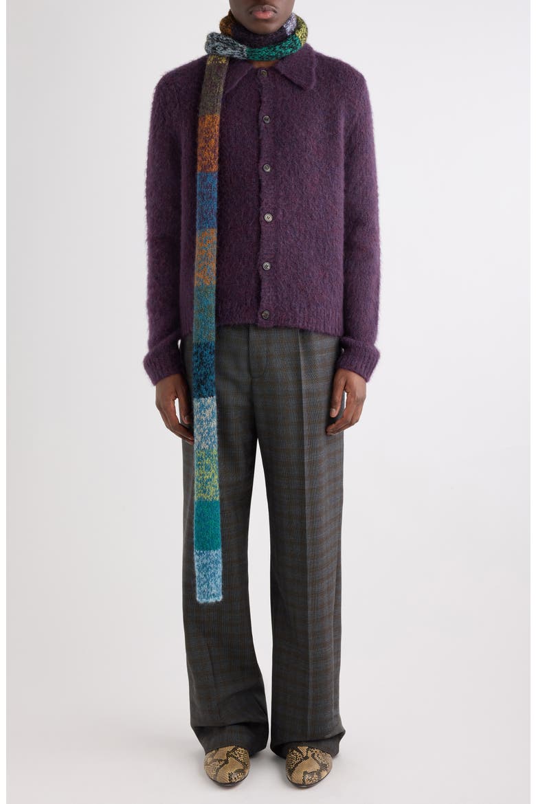 Mora Alpaca Blend Cardigan, Alternate, color, PURPLE