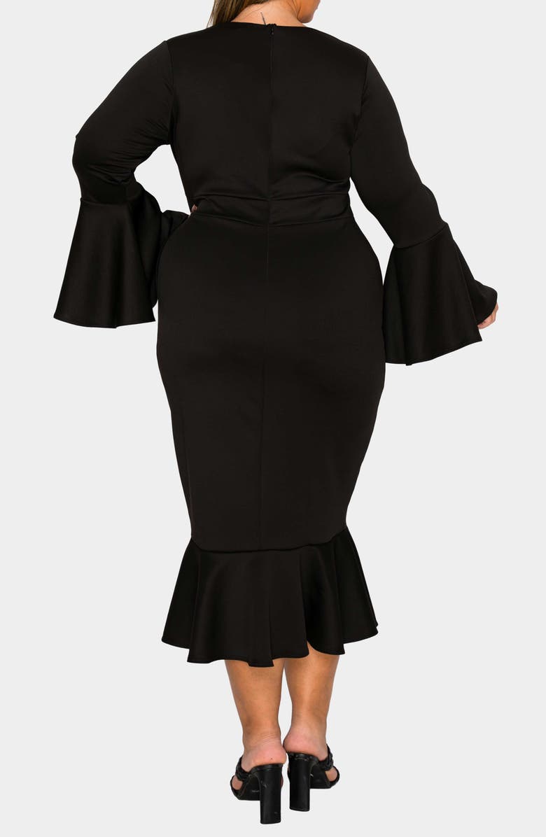 L I V D Sabrina Long Sleeve Mermaid Dress, Alternate, color, Black