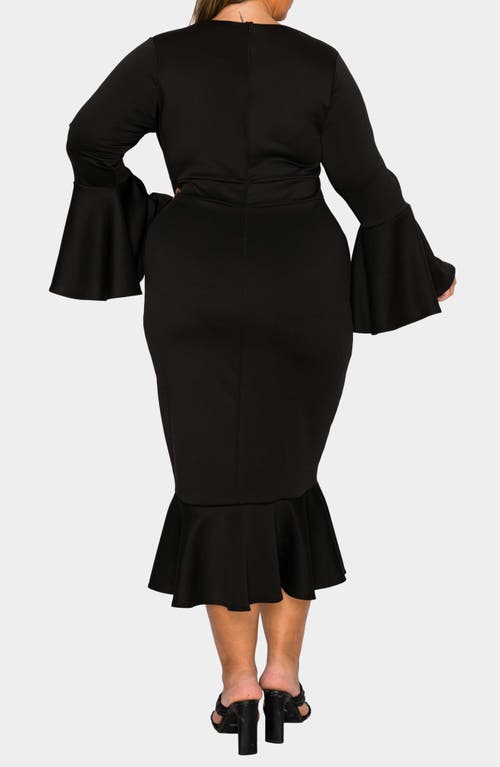 L I V D Sabrina Long Sleeve Mermaid Dress In Black