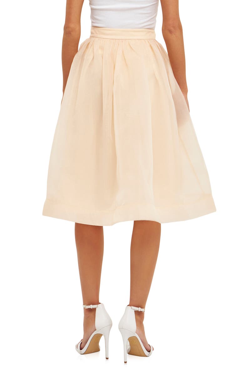 Endless Rose Organza Fit & Flare Midi Skirt, Alternate, color, Cream