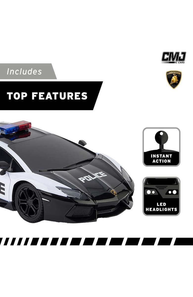 CMJ RC Cars Lamborghini Aventador LP7004 Police Remote Controlled Car, Alternate, color, Multicolored