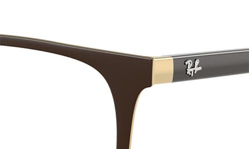 Shop Ray Ban Ray-ban Kids' 48mm Small Square Optical Glasses In Gold Brown