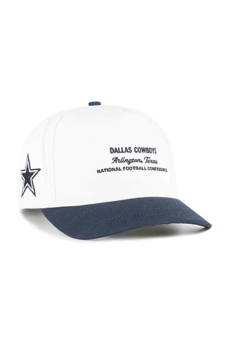 Men's '47 White/Navy Dallas Cowboys Contemporary Two-Tone Hitch Adjustable Hat, Main, color, White
