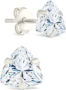 Sterling Forever Trillion Cut Cubic Zirconia Stud Earrings