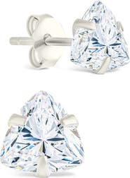 Sterling Forever Trillion Cut Cubic Zirconia Stud Earrings