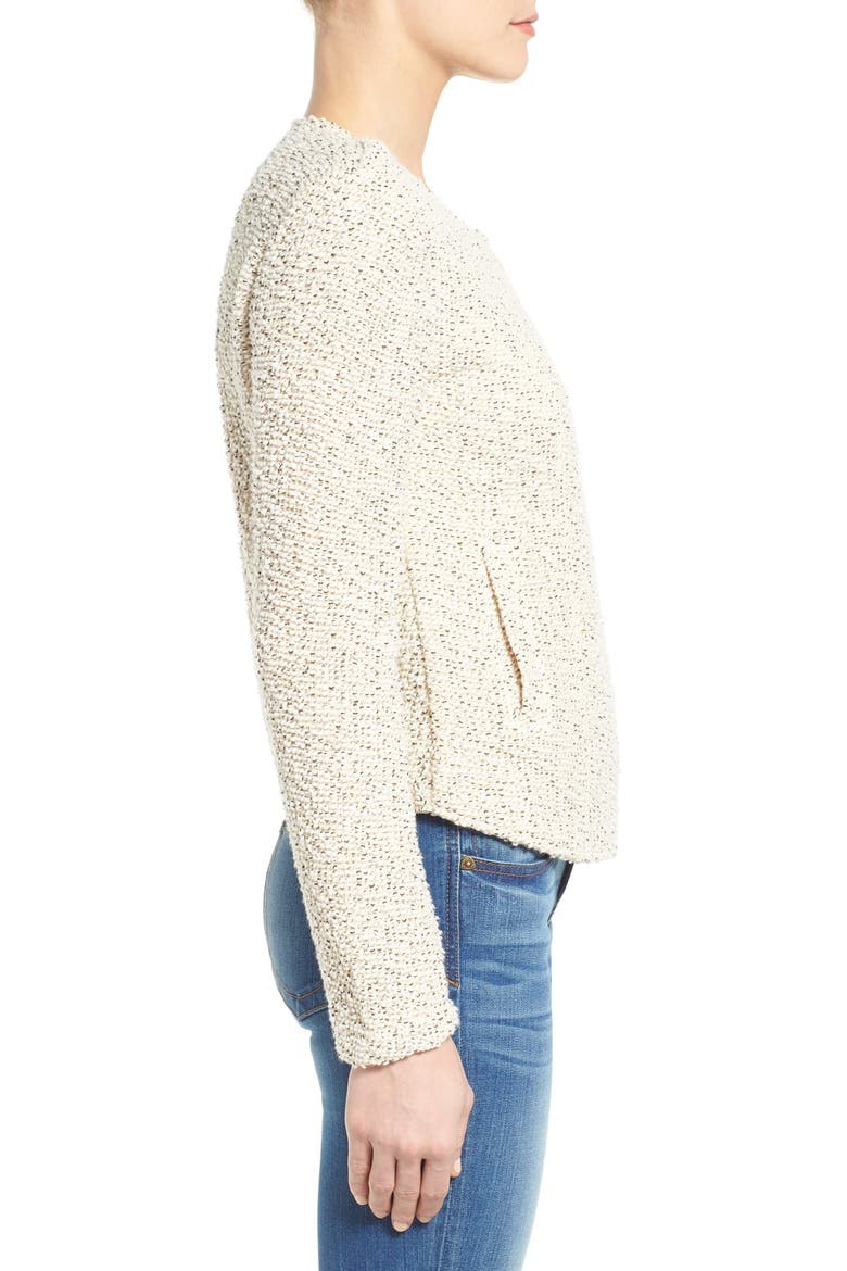 Tweed Moto Jacket, Alternate, color, BEIGE