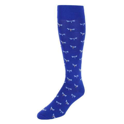 Renewal Dragonfly Novelty Over The Calf Pima Cotton Dress Sock