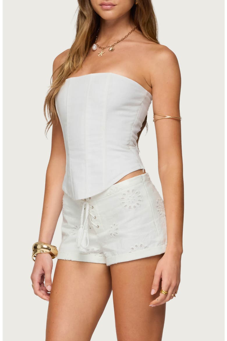 Hadar Strapless Corset Top, Alternate, color, WHITE