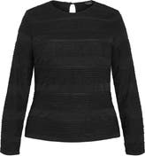 City Chic Amira Textured Long Sleeve Top