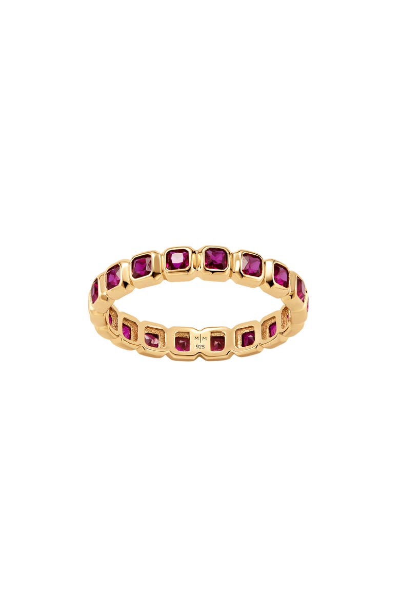 Cubic Zirconia Eternity Birthstone Ring, Main, color, GOLD/ JULY