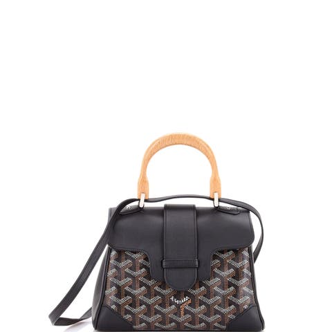 Saigon Top Handle Bag Coated Canvas with Leather Mini