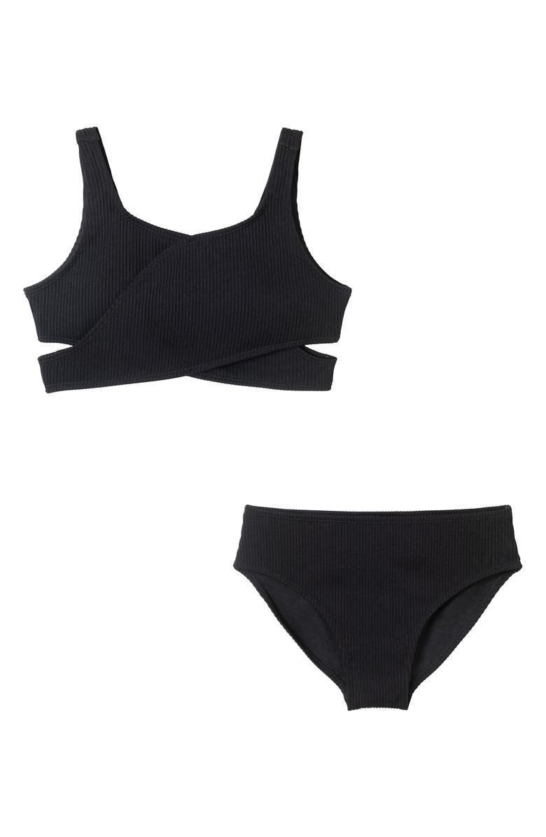 Andy & Evan Kids' Crisscross Rib Two-Piece Swimsuit, Main, color, 