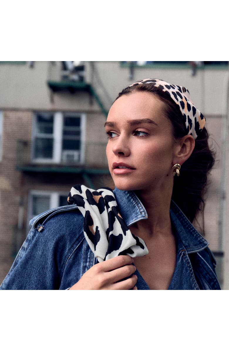 Lele Sadoughi Jackie Silky Handkerchief Headband, Alternate, color, Leopard 960