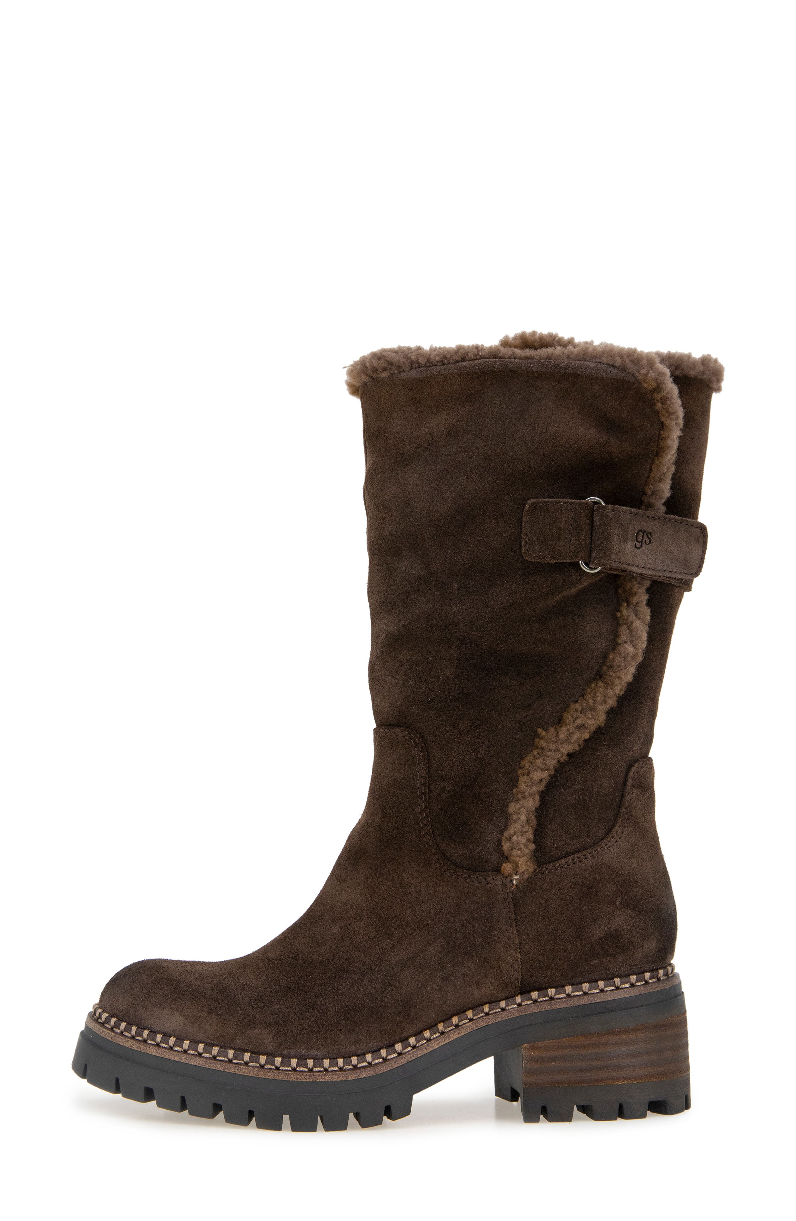 Bradford Faux Shearling Trim Boot, Alternate, color, CHOCOLATE SUEDE