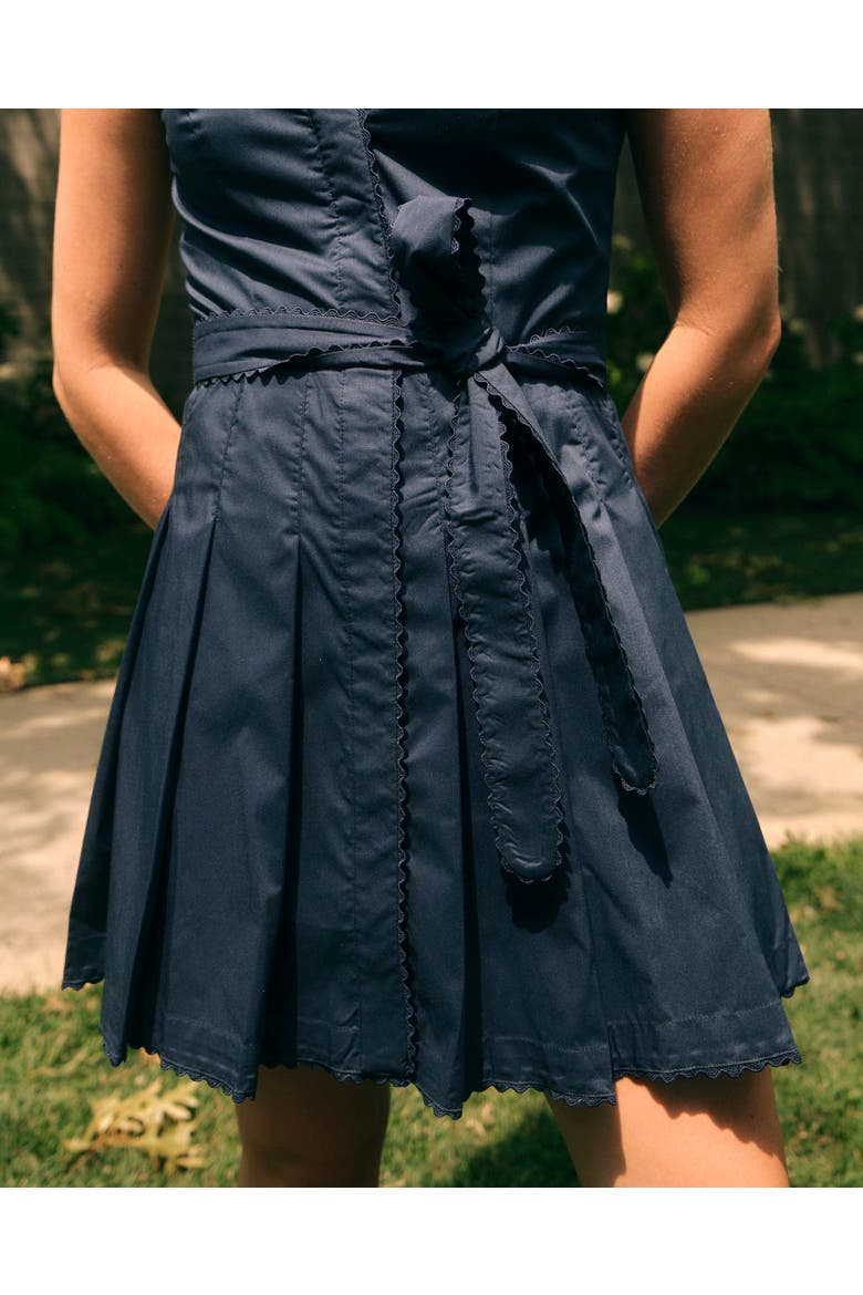 Hadley Cotton Poplin Romper, Alternate, color, Navy