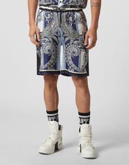 PHILIPP PLEIN Silk Shorts Paisley Foulard Men