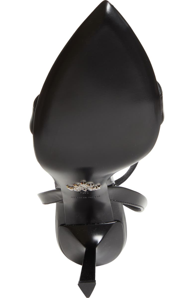 Prada Pointed Toe Logo Sandal, Alternate, color, Nero