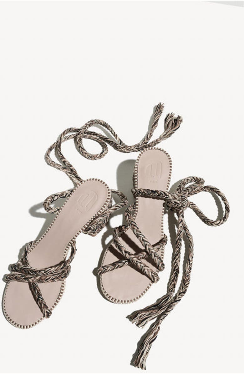 Amambaih Isabel Strappy Cotton Sandals, Alternate, color, Sand