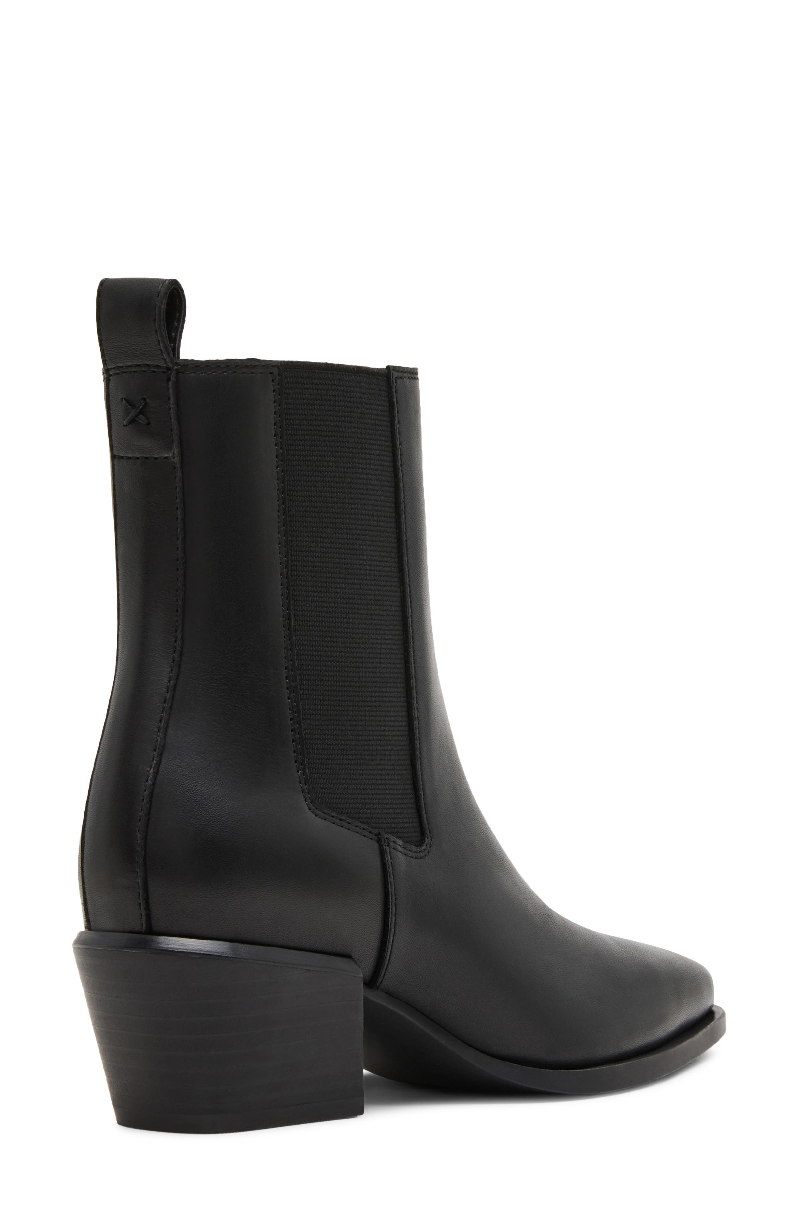 Dusi Leather Chelsea Bootie, Alternate, color, BLACK LEATHER